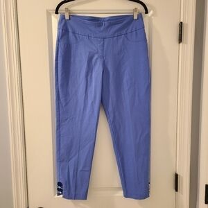 Hearts of Palm Women's Lilac You A lot Petite Blue Pants Elastic Waist Size 10